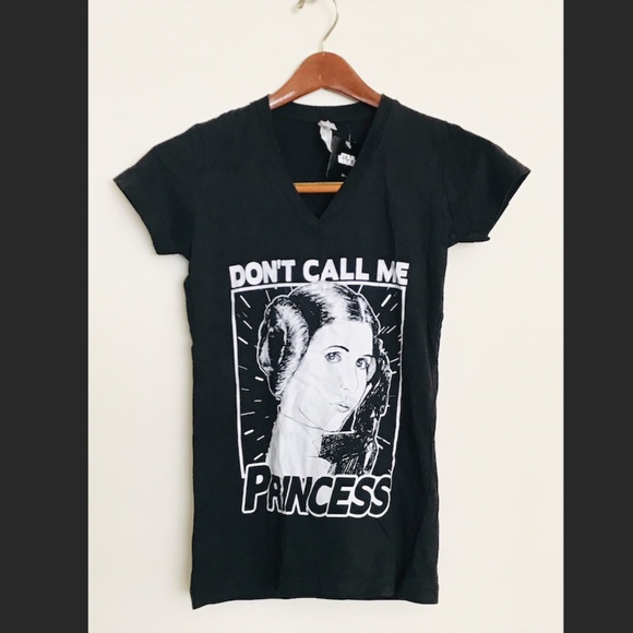 Star Wars: Don't Call Me Princess Leila v-neck t-shirt black size small - Picture 2 of 6